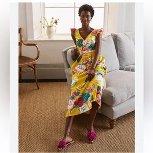 Boden Yellow Floral Maxi Dress